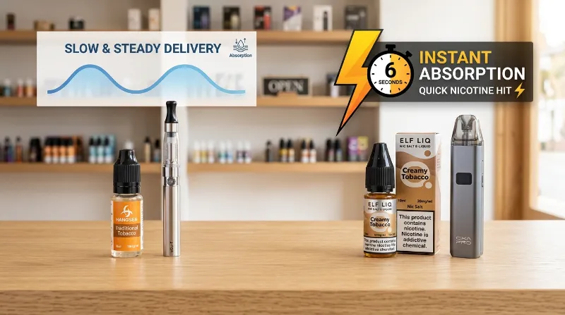 Diagram explaining freebase vs nic salts for exactly what is e liquid guide
