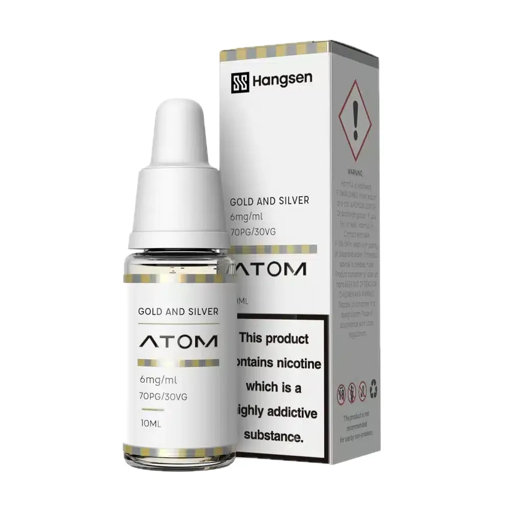 Hangsen Gold & Silver E-Liquid 10ml - Atom Range (70PG/30VG)
