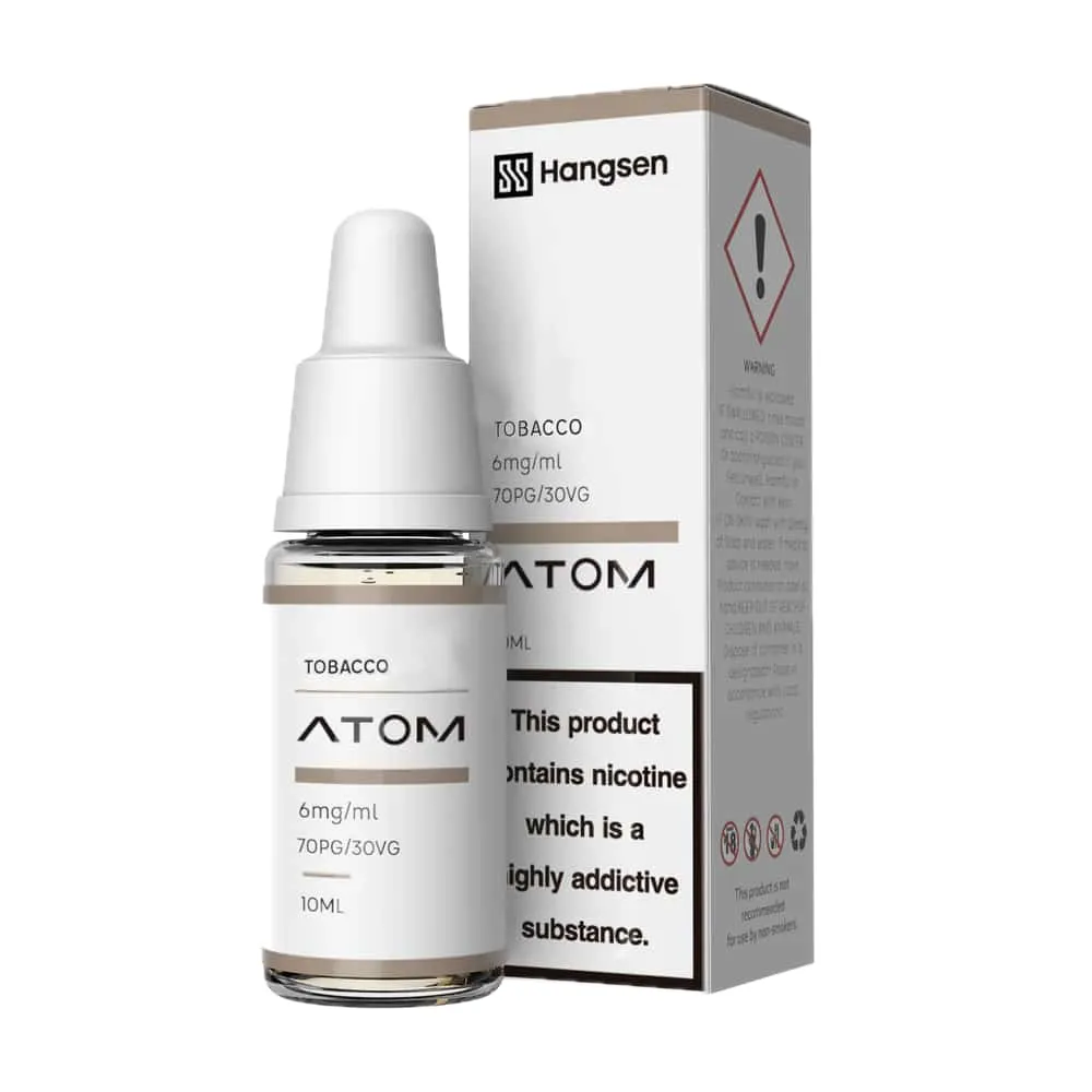 Hangsen Tobacco E-Liquid 10ml - Atom Range (70PG/30VG)